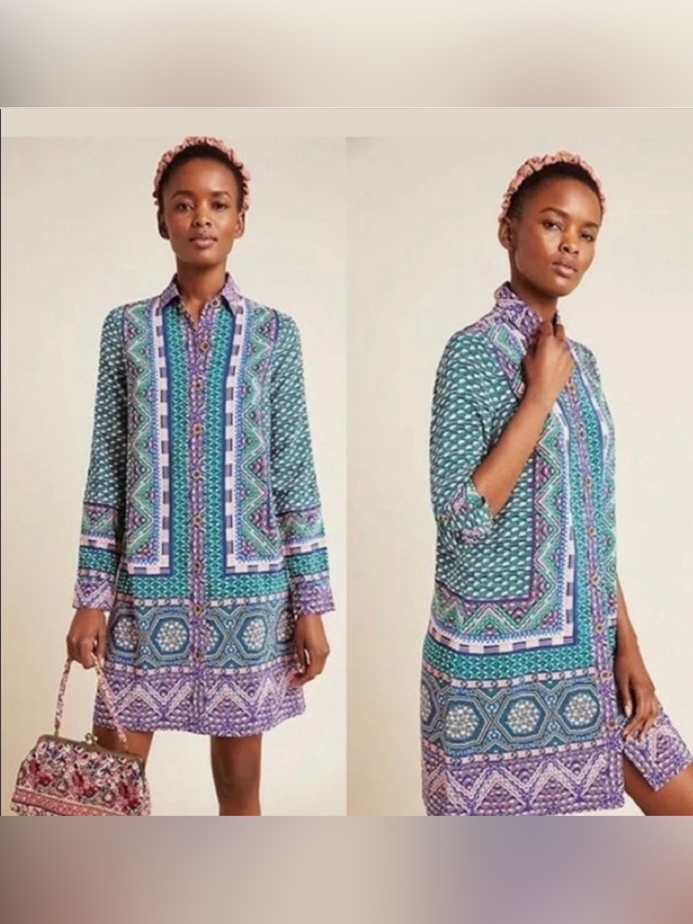 Anthropologie Maeve Casablanca Silk Shirtdress Size 16W